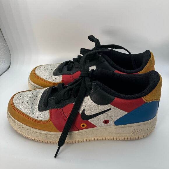 Nike Air Force 1 Low What The‎ Multi-Color Youth 4.5Y AQ4211-100 Cracked Leather - Picture 1 of 11